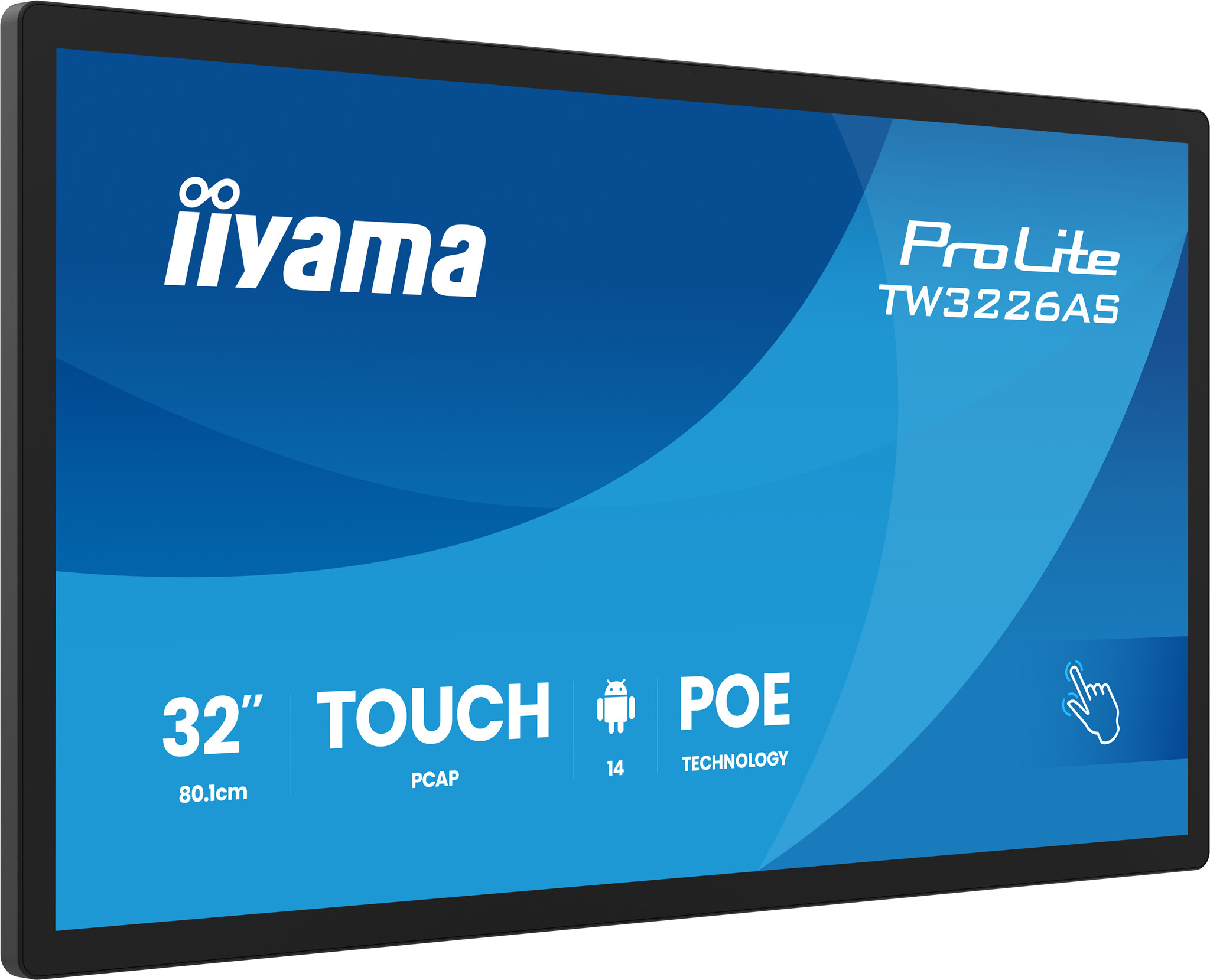 iiyama iiyama TW3226AS-B3P beeldkrant Kiosk-ontwerp 80 cm (31.5") LED Wifi 430 cd/m² Full HD Zwart Touchscreen Type processor Android 24/7