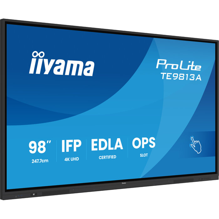 iiyama iiyama TE9813A-B2AG beeldkrant Kiosk-ontwerp 2,48 m (97.5") Wifi 500 cd/m² 4K Ultra HD Zwart Touchscreen Type processor Android 24/7
