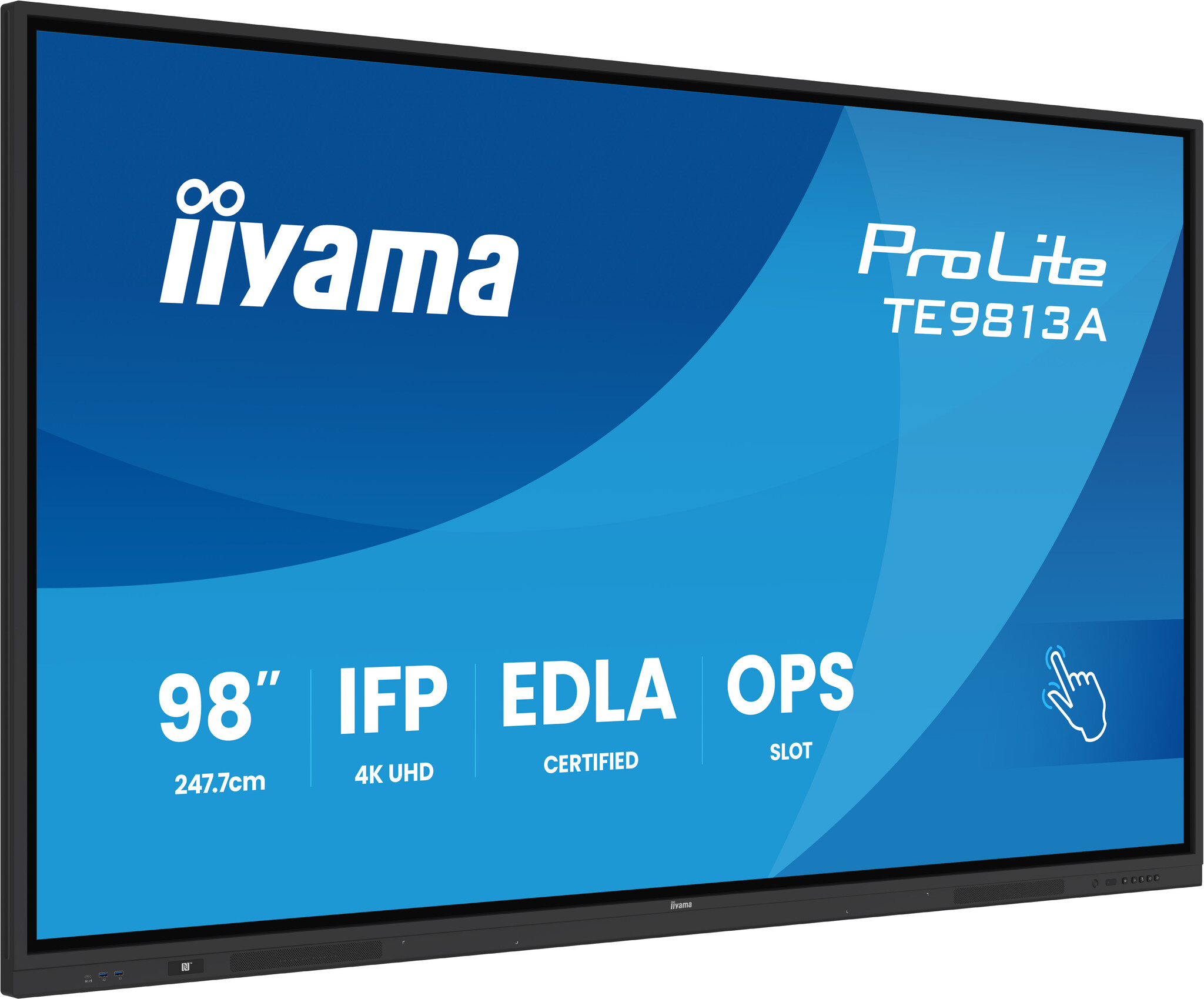 iiyama iiyama TE9813A-B2AG beeldkrant Kiosk-ontwerp 2,48 m (97.5") Wifi 500 cd/m² 4K Ultra HD Zwart Touchscreen Type processor Android 24/7