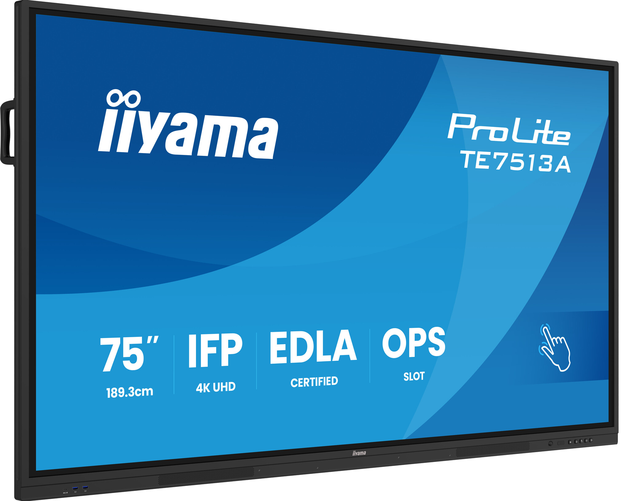 iiyama iiyama TE7513A-B2AG beeldkrant Interactief flatscreen 190,5 cm (75") Wifi 500 cd/m² 4K Ultra HD Zwart Touchscreen Type processor Android 24/7
