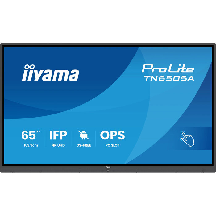 iiyama iiyama TN6505A-B1AG beeldkrant Interactief flatscreen 163,8 cm (64.5") 500 cd/m² 4K Ultra HD Zwart Touchscreen
