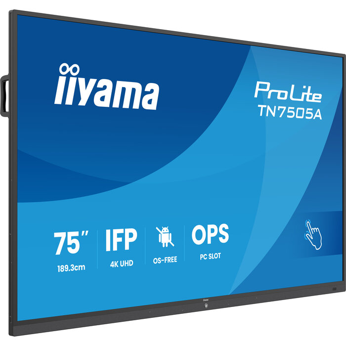 iiyama iiyama TN7505A-B1AG beeldkrant Interactief flatscreen 189,3 cm (74.5") 500 cd/m² 4K Ultra HD Zwart Touchscreen