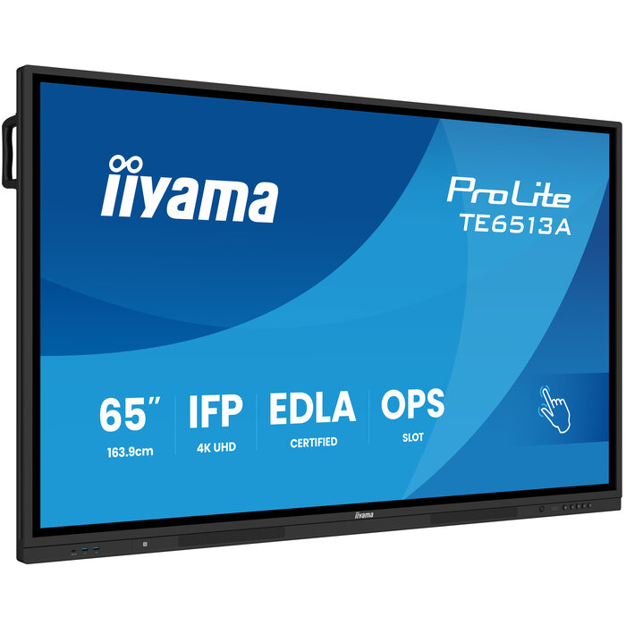 iiyama iiyama TE6513A-B2AG beeldkrant Interactief flatscreen 163,8 cm (64.5") Wifi 500 cd/m² 4K Ultra HD Zwart Touchscreen Type processor Android 24/7