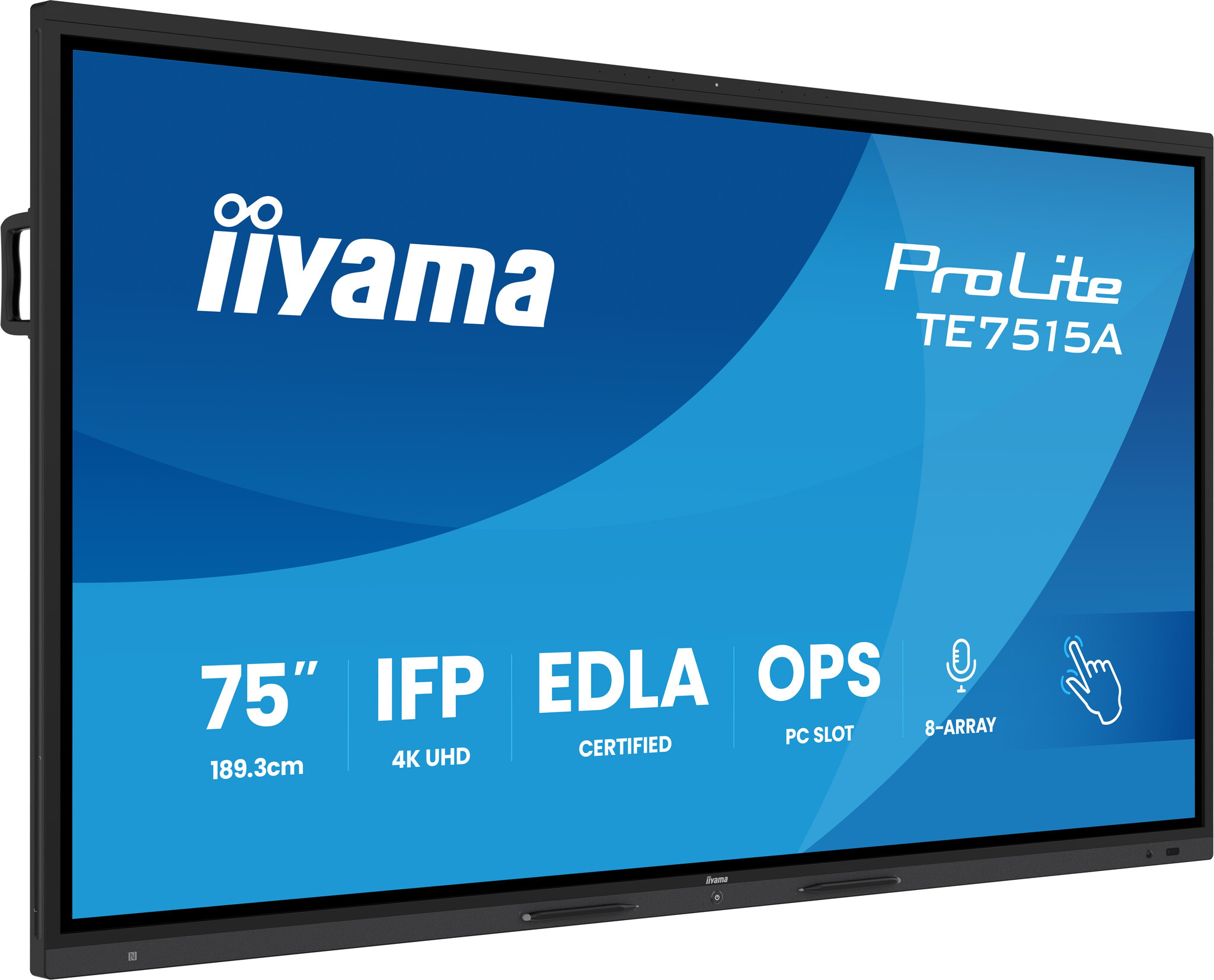 iiyama iiyama TE7515A-B2AG beeldkrant Kiosk-ontwerp 190,5 cm (75") Wifi 550 cd/m² 4K Ultra HD Zwart Touchscreen Type processor Android 24/7