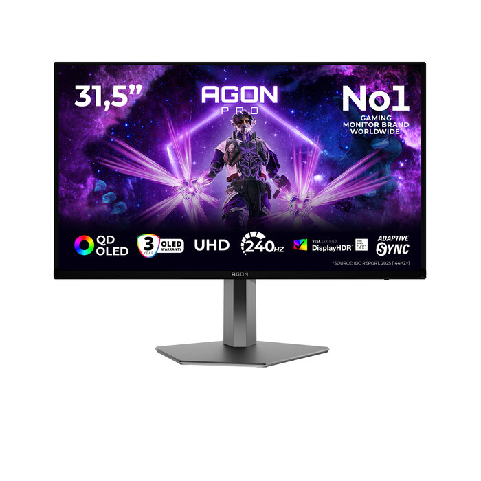 AOC AOC AGON PRO AG326UZD2 computer monitor 80 cm (31.5") 3840 x 2160 Pixels 4K Ultra HD OLED Zwart