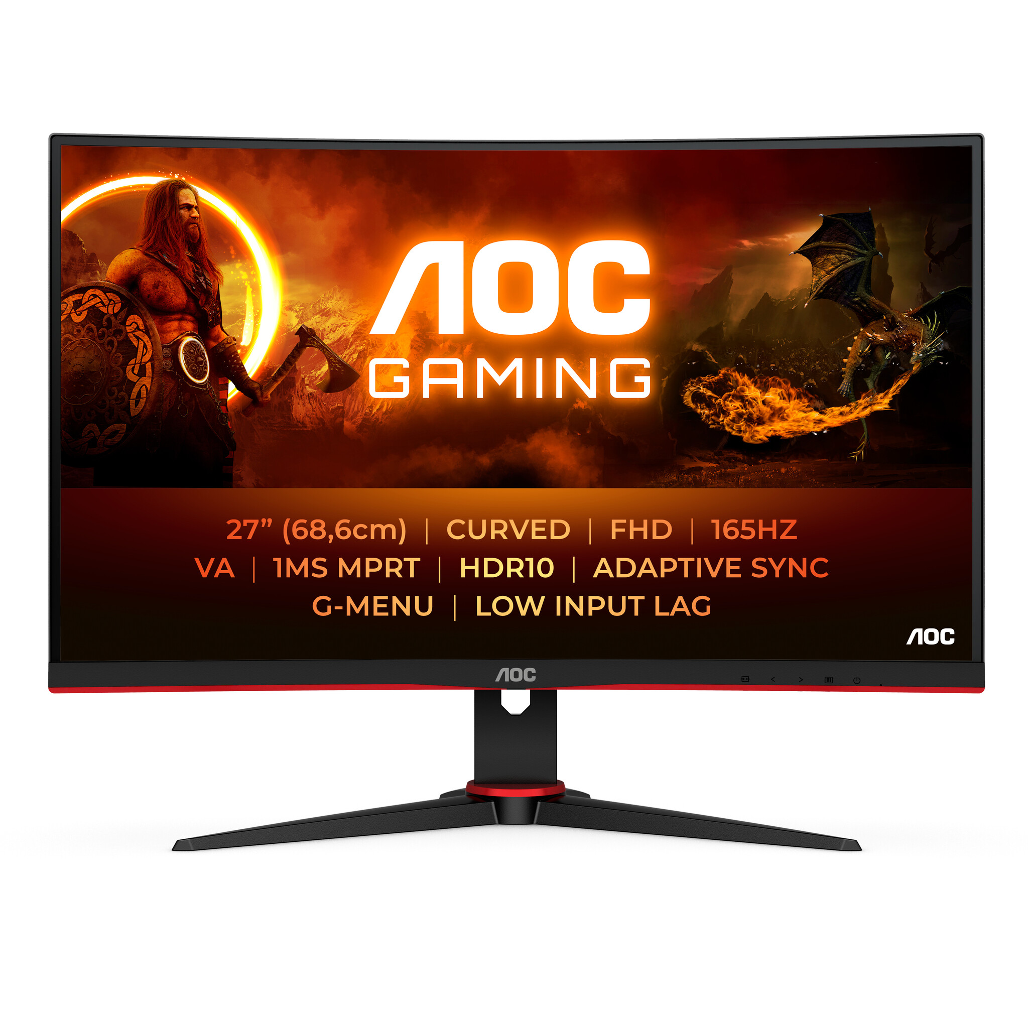 AOC AOC G2 C27G2E/BK computer monitor 68,6 cm (27") 1920 x 1080 Pixels Full HD Zwart, Rood