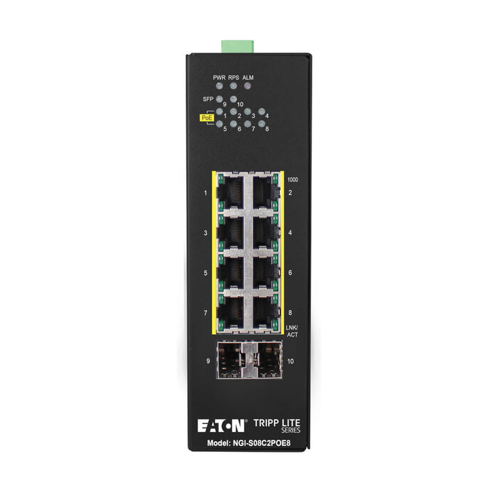 Eaton Tripp Lite NGI-S08C2POE8 netwerk-switch Managed Gigabit Ethernet (10/100/1000) Power over Ethernet (PoE) Zwart