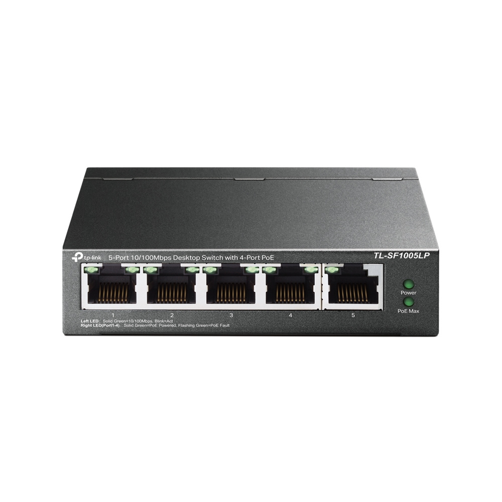 TP-Link TP-Link TL-SF1005LP netwerk-switch Unmanaged Fast Ethernet (10/100) Power over Ethernet (PoE) Zwart