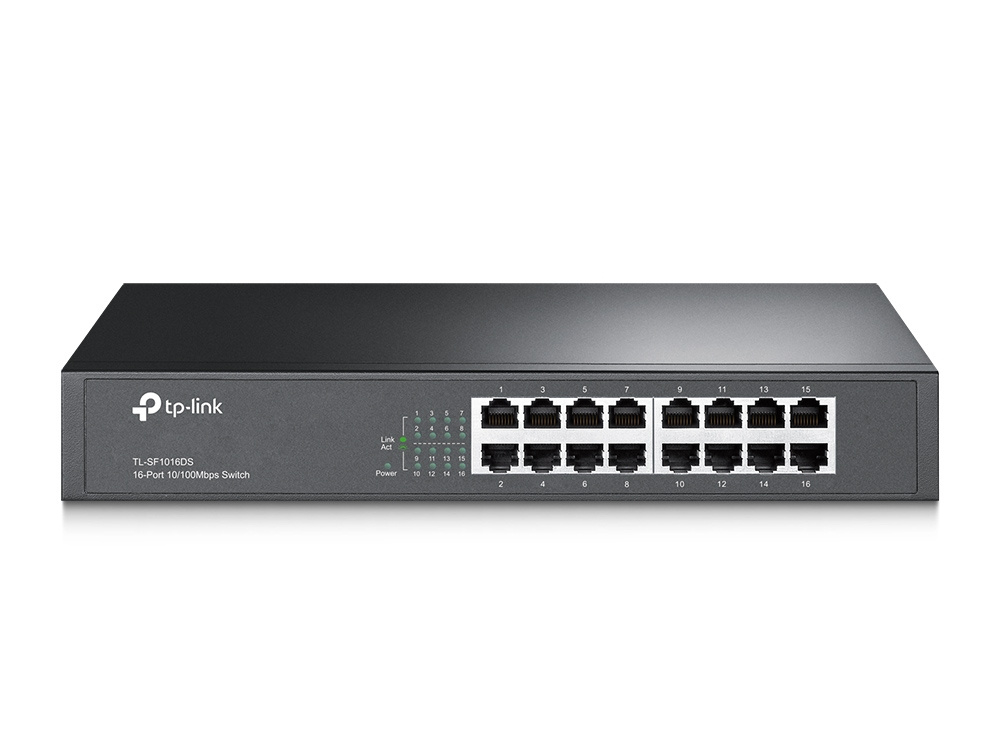 TP-Link TP-Link TL-SF1016DS netwerk-switch Unmanaged Fast Ethernet (10/100) 1U Zwart