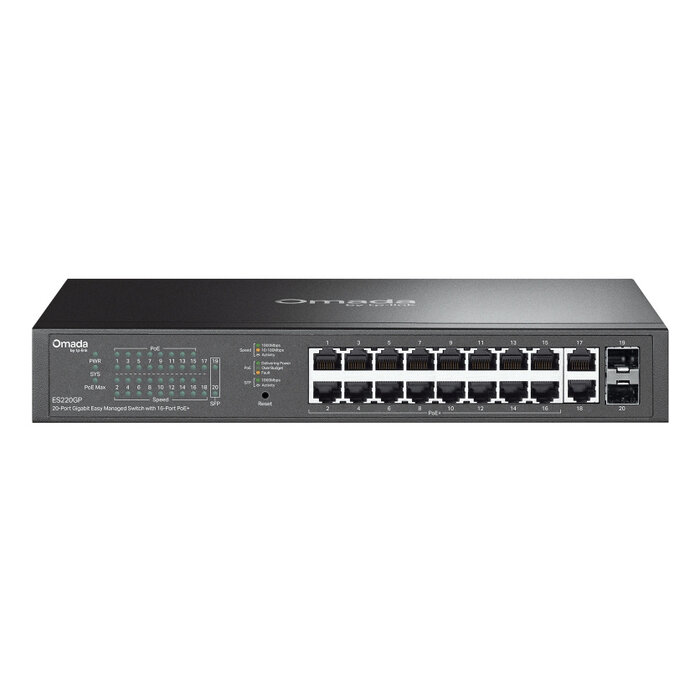 TP-Link OMADA ES220GP netwerk-switch Managed Gigabit Ethernet (10/100/1000) Power over Ethernet (PoE) Zwart