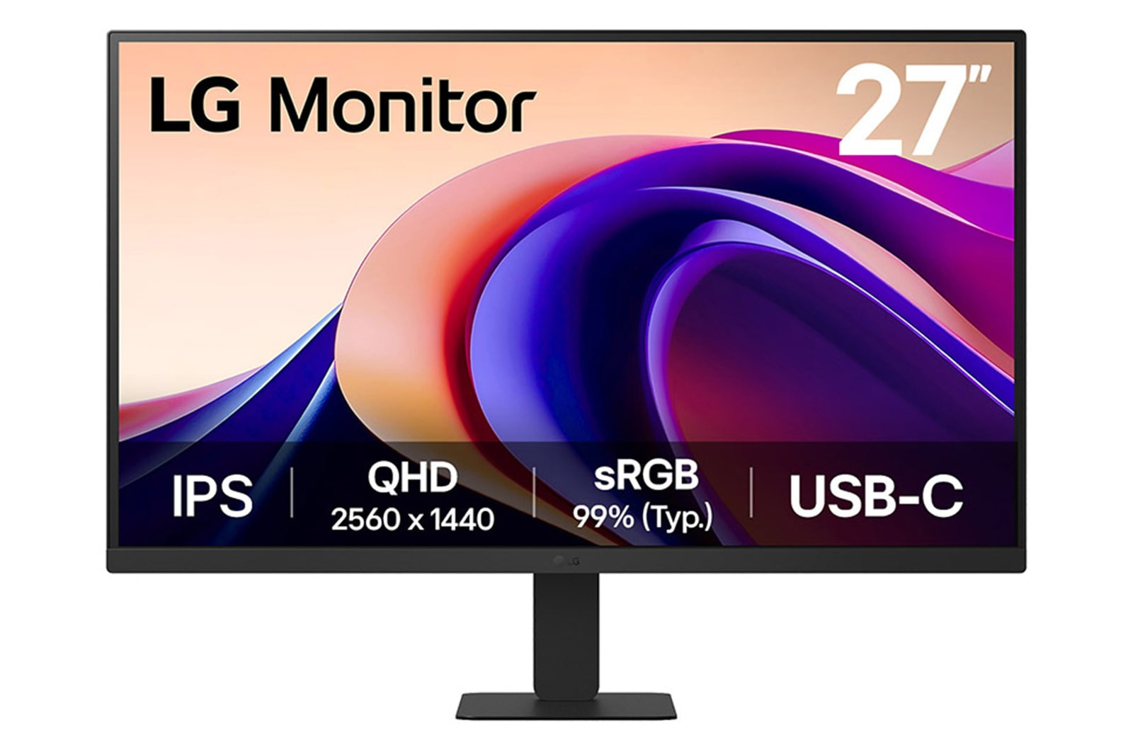LG LG 27'' QHD Monitor computer monitor 68,6 cm (27") 2560 x 1440 Pixels Quad HD Zwart