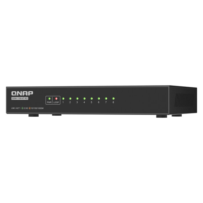 QNAP QNAP QSW-1108-8T-R2 netwerk-switch Unmanaged 2.5G Ethernet (100/1000/2500) Desktop Zwart