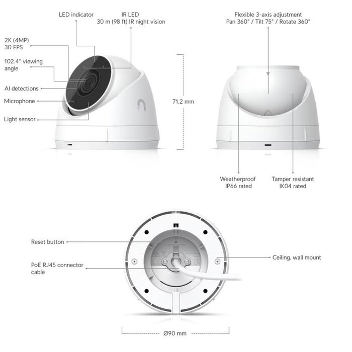 Ubiquiti Ubiquiti UniFi Protect G5 Turret Ultra (Black)