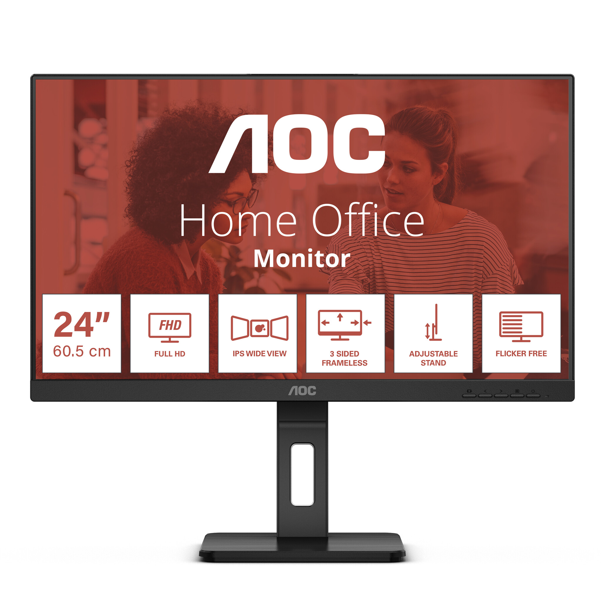 AOC AOC E3 24E3QAF computer monitor 60,5 cm (23.8") 1920 x 1080 Pixels Full HD LCD Zwart