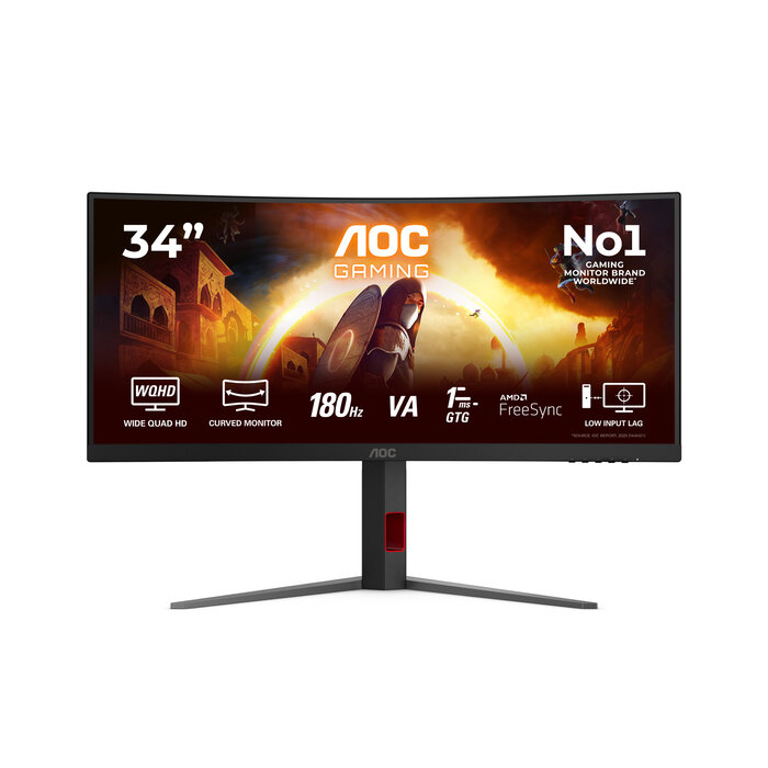 AOC AOC G4 CU34G4AD computer monitor 86,4 cm (34") 3440 x 1440 Pixels Zwart, Rood