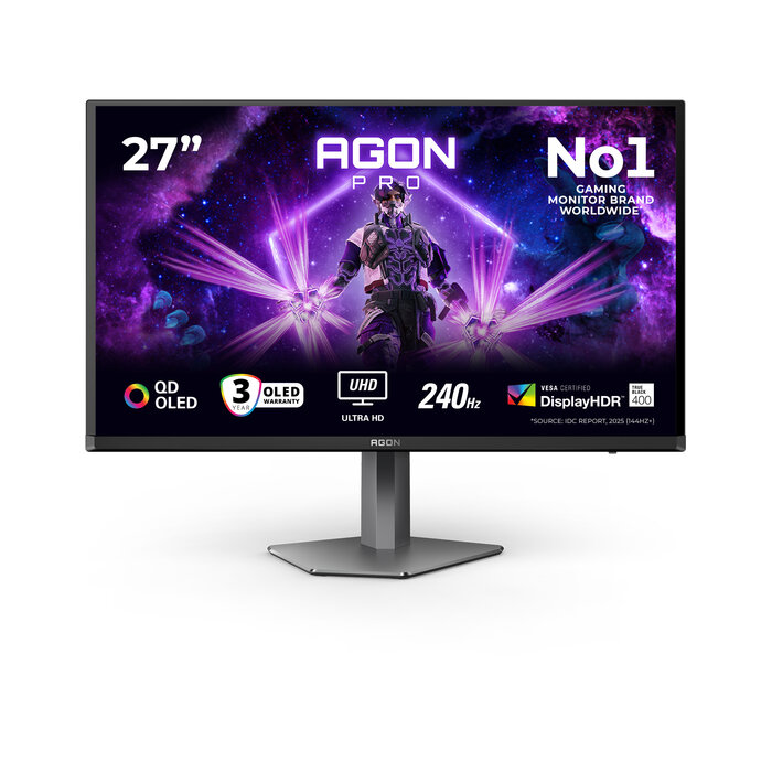 AOC AOC G2 AG276UZD computer monitor 67,3 cm (26.5") 3840 x 2160 Pixels 4K Ultra HD OLED Zwart