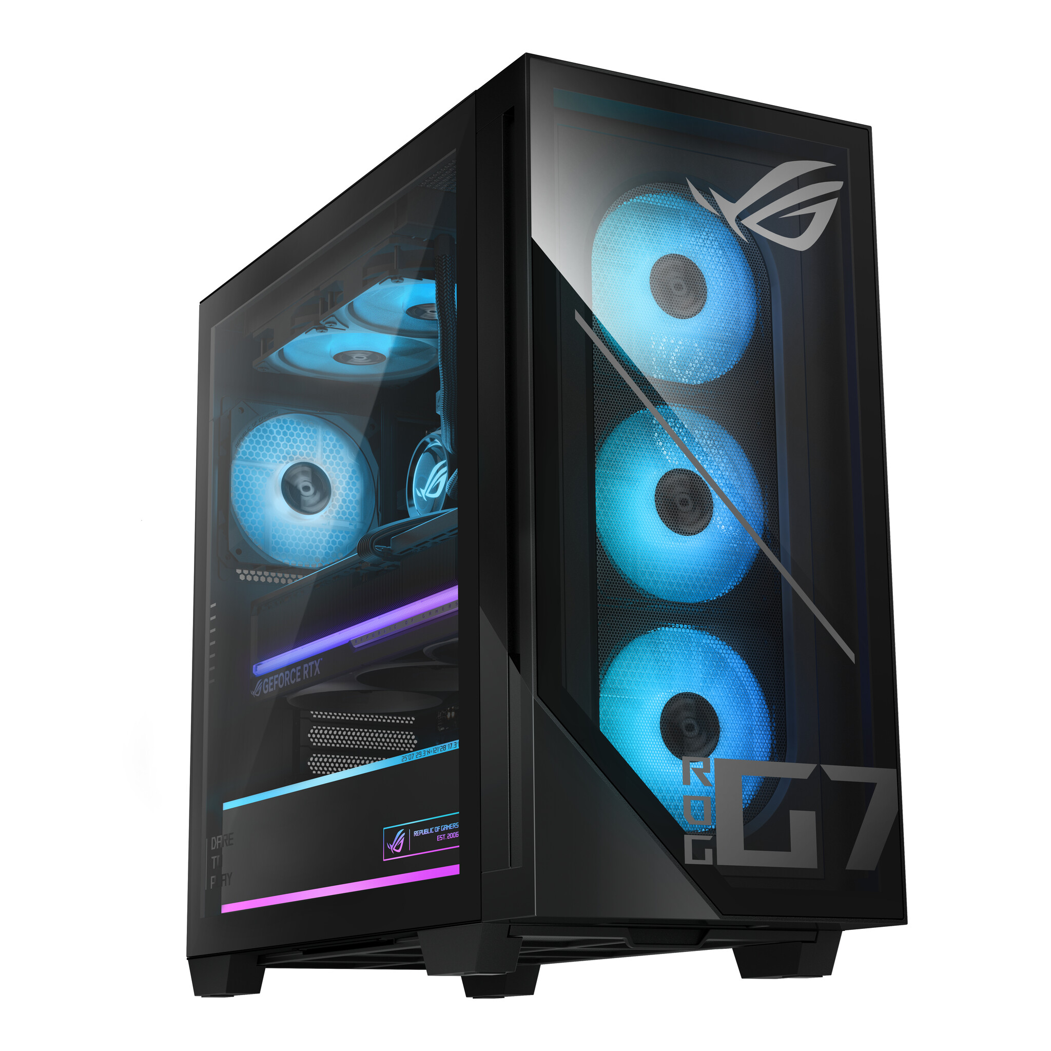 Asus ASUS ROG G700 G700TF-7265KF270W Intel Core Ultra 7 265KF 64 GB DDR5-SDRAM 2 TB SSD NVIDIA GeForce RTX 5080 Windows 11 Home Tower PC Zwart