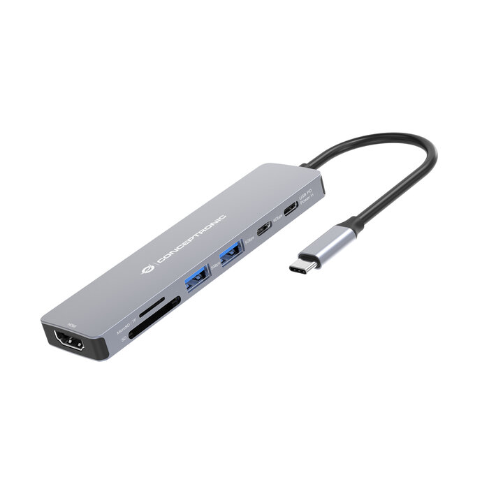 Conceptronic Conceptronic DONN28G laptop dock & poortreplicator Bedraad USB 3.2 Gen 1 (3.1 Gen 1) Type-C Grijs