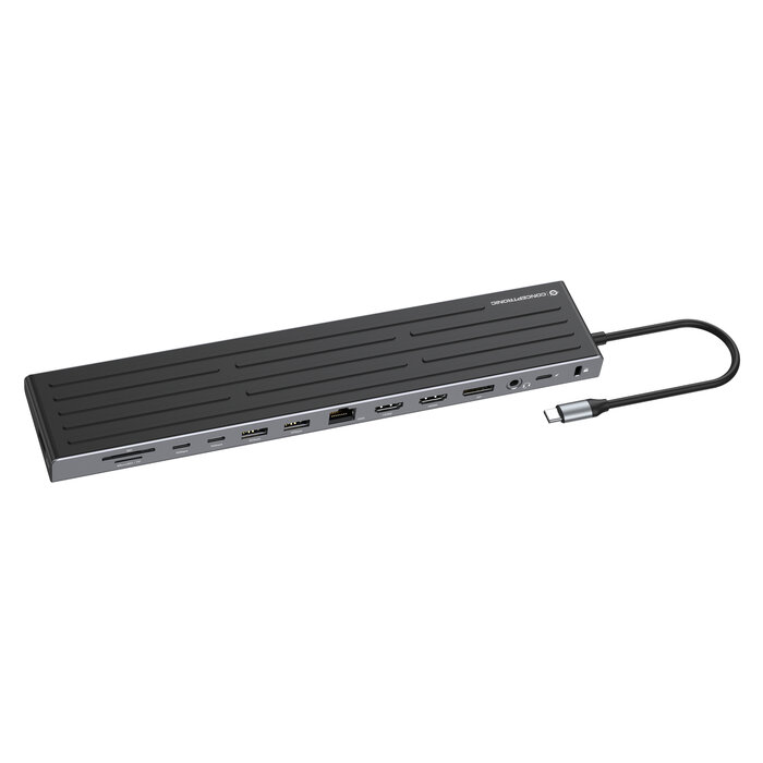 Conceptronic Conceptronic DONN32B laptop dock & poortreplicator Bedraad USB 3.2 Gen 1 (3.1 Gen 1) Type-C Grijs, Zilver
