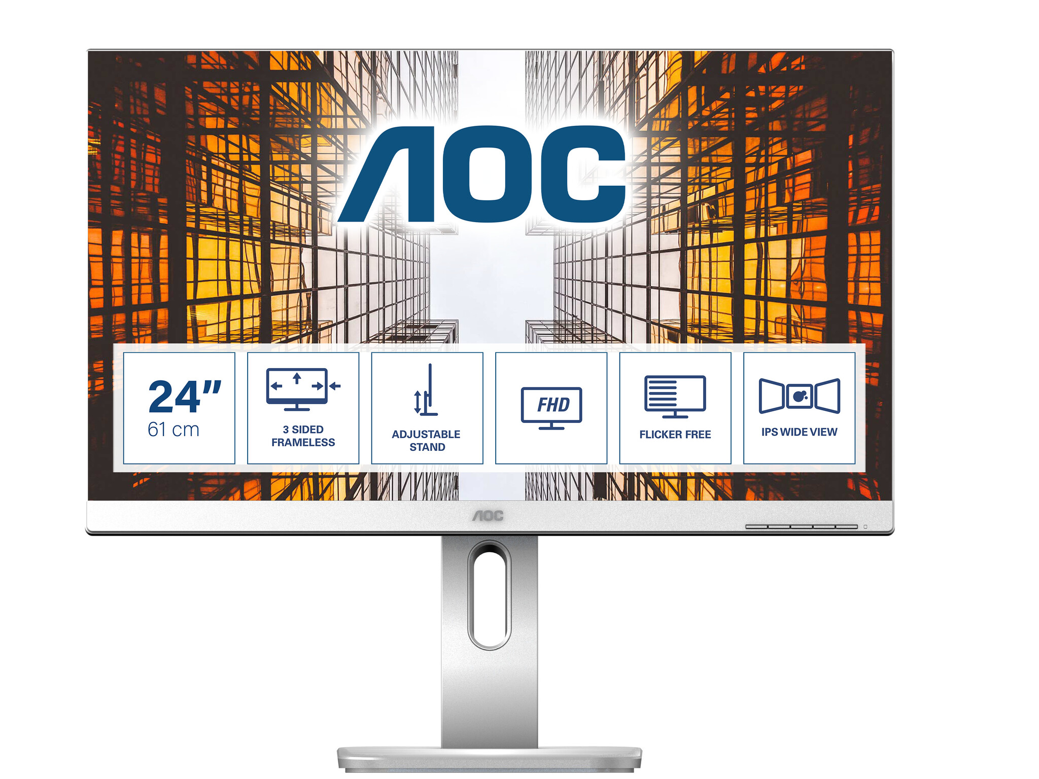 AOC AOC P1 X24P1/GR computer monitor 61 cm (24") 1920 x 1200 Pixels WUXGA LED Grijs