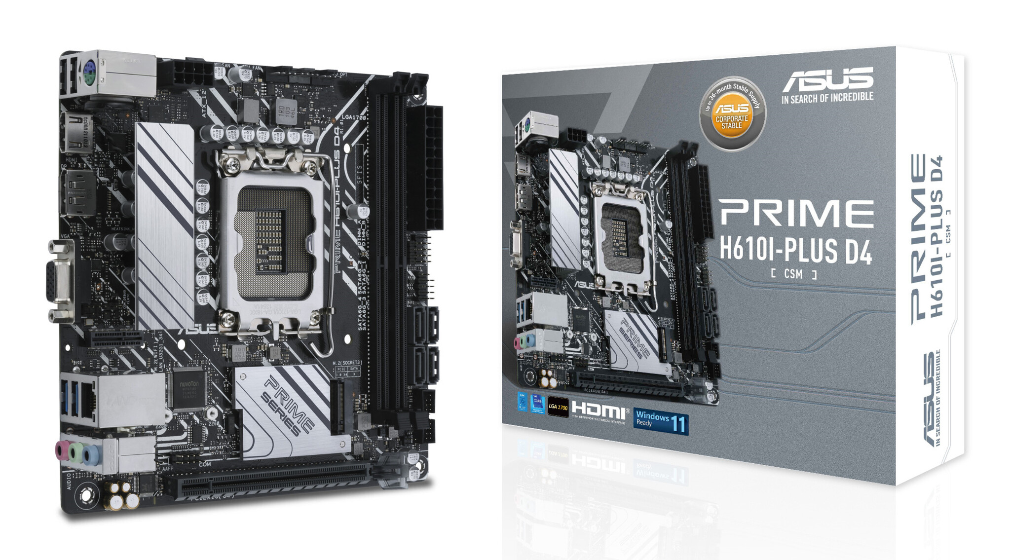 Asus ASUS PRIME H610I-PLUS D4-CSM Intel H610 LGA 1700 mini ITX