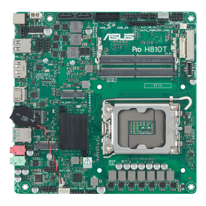 Asus ASUS Pro H810T-CSM Intel H810 LGA 1851 (Socket V1) Thin Mini ITX