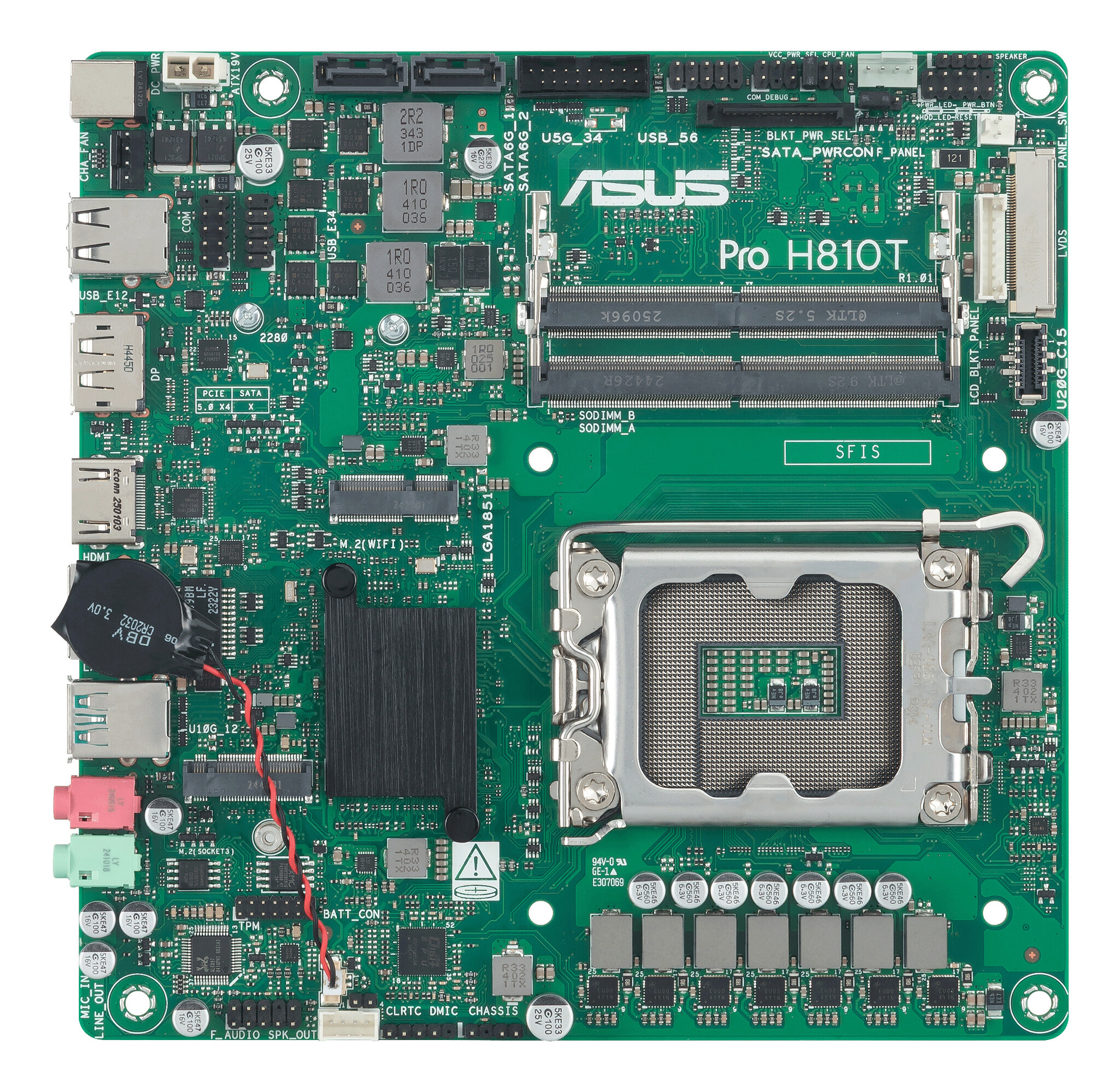 Asus ASUS Pro H810T-CSM Intel H810 LGA 1851 (Socket V1) Thin Mini ITX