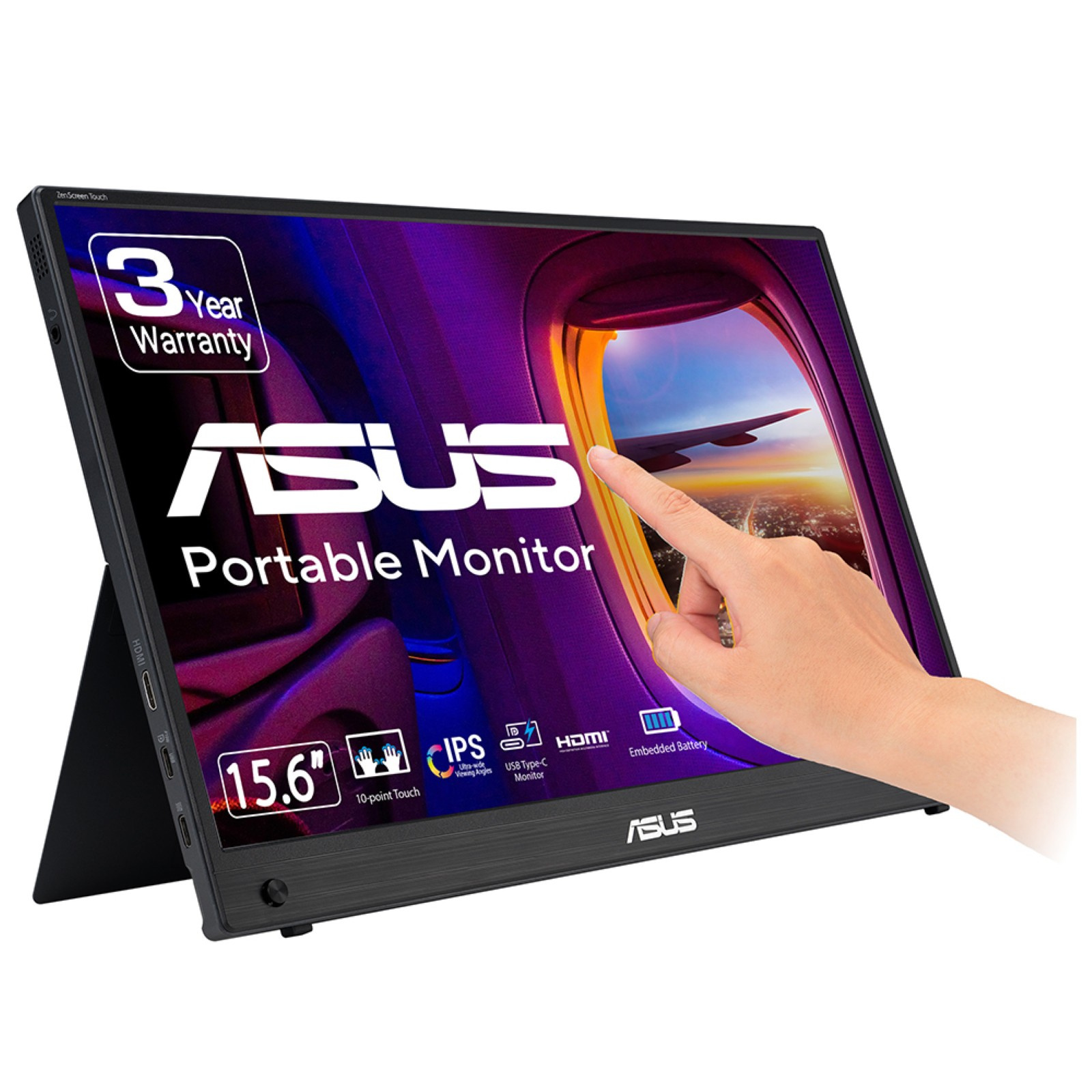 Asus ASUS ZenScreen MB16AMTR computer monitor 39,6 cm (15.6") 1920 x 1080 Pixels Full HD LCD Touchscreen Zwart