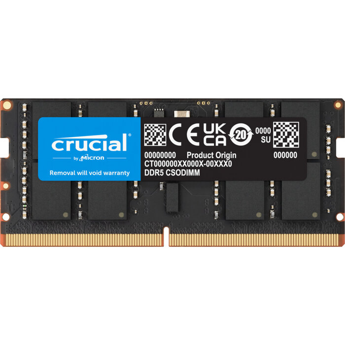 Crucial Crucial CT32G64C52CS5 geheugenmodule 32 GB 1 x 32 GB DDR5 6400 MT/s 262-pin SO-DIMM