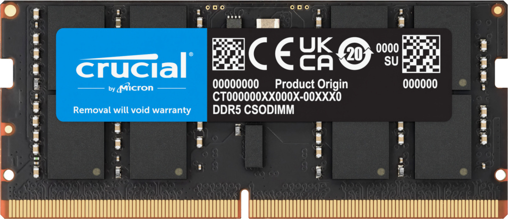 Crucial Crucial CT32G64C52CS5 geheugenmodule 32 GB 1 x 32 GB DDR5 6400 MT/s 262-pin SO-DIMM