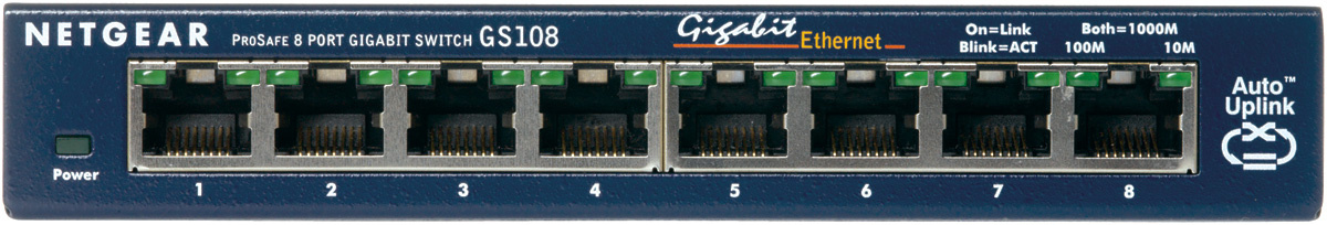 Netgear NETGEAR ProSAFE Unmanaged Switch - GS108GE - Desktop - 8 Gigabit Ethernet poorten 10/100/1000 Mbps