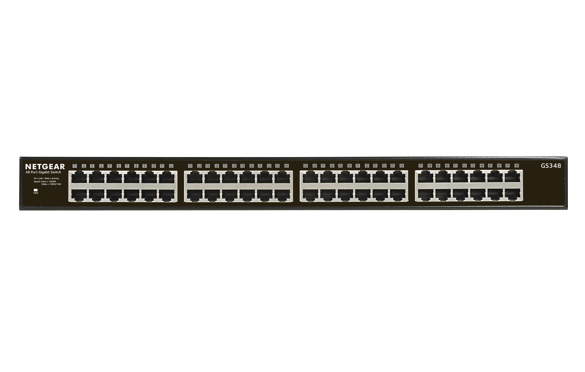 Netgear NETGEAR GS348 Unmanaged Gigabit Ethernet (10/100/1000) 1U Zwart