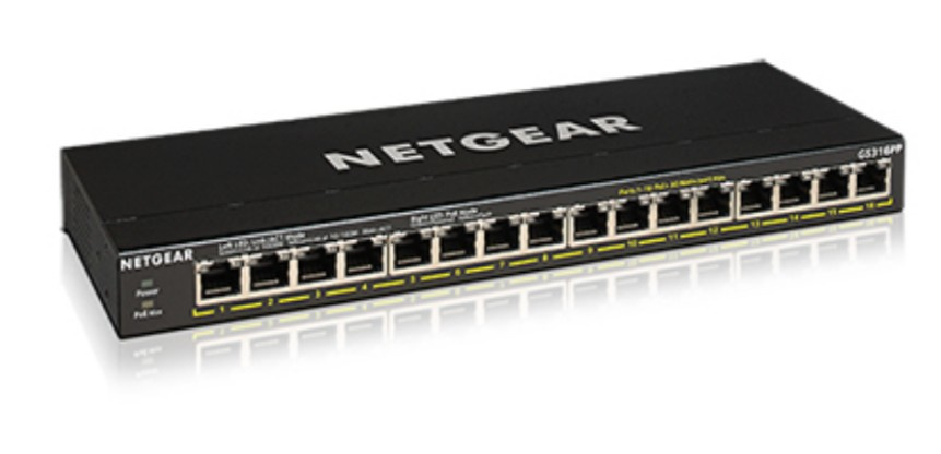 Netgear NETGEAR GS316PP Unmanaged Gigabit Ethernet (10/100/1000) Power over Ethernet (PoE) Zwart