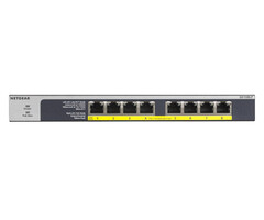 Netgear NETGEAR GS108LP Unmanaged Gigabit Ethernet (10/100/1000) Power over Ethernet (PoE) 1U Zwart, Grijs