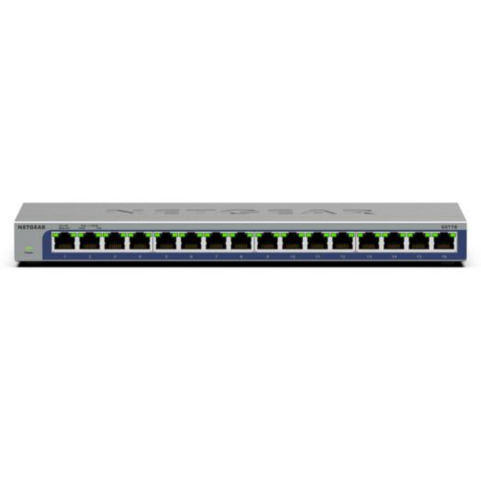 Netgear NETGEAR GS116 Unmanaged L2 Gigabit Ethernet (10/100/1000) Zwart