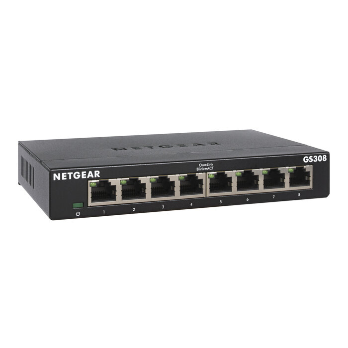 Netgear NETGEAR GS308-300PES netwerk-switch Unmanaged L2 Gigabit Ethernet (10/100/1000) Zwart
