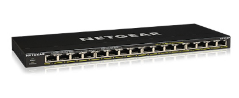 Netgear NETGEAR GS316P Unmanaged Gigabit Ethernet (10/100/1000) Power over Ethernet (PoE) Zwart