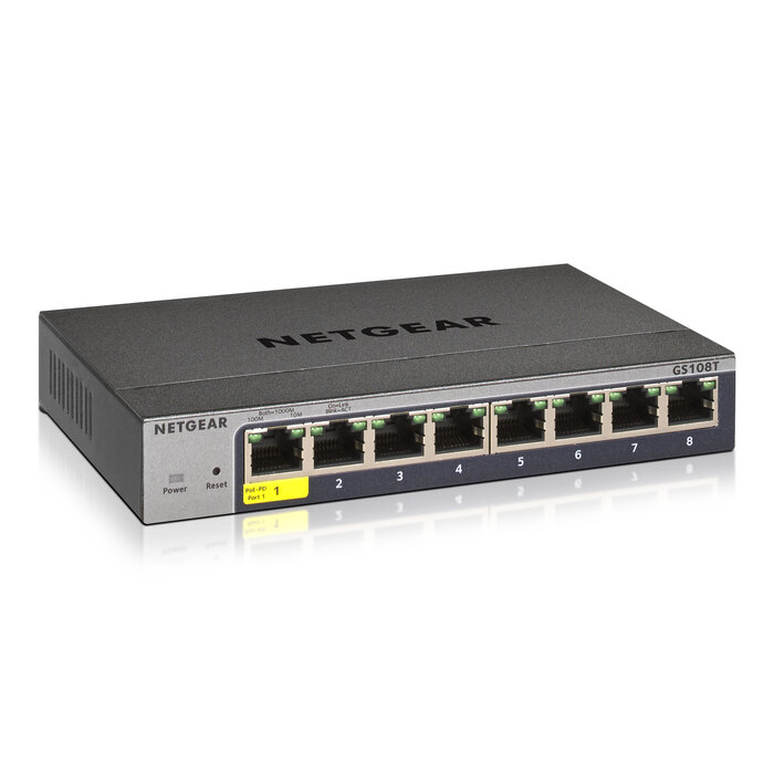Netgear NETGEAR GS108T Managed L2 Gigabit Ethernet (10/100/1000) Grijs