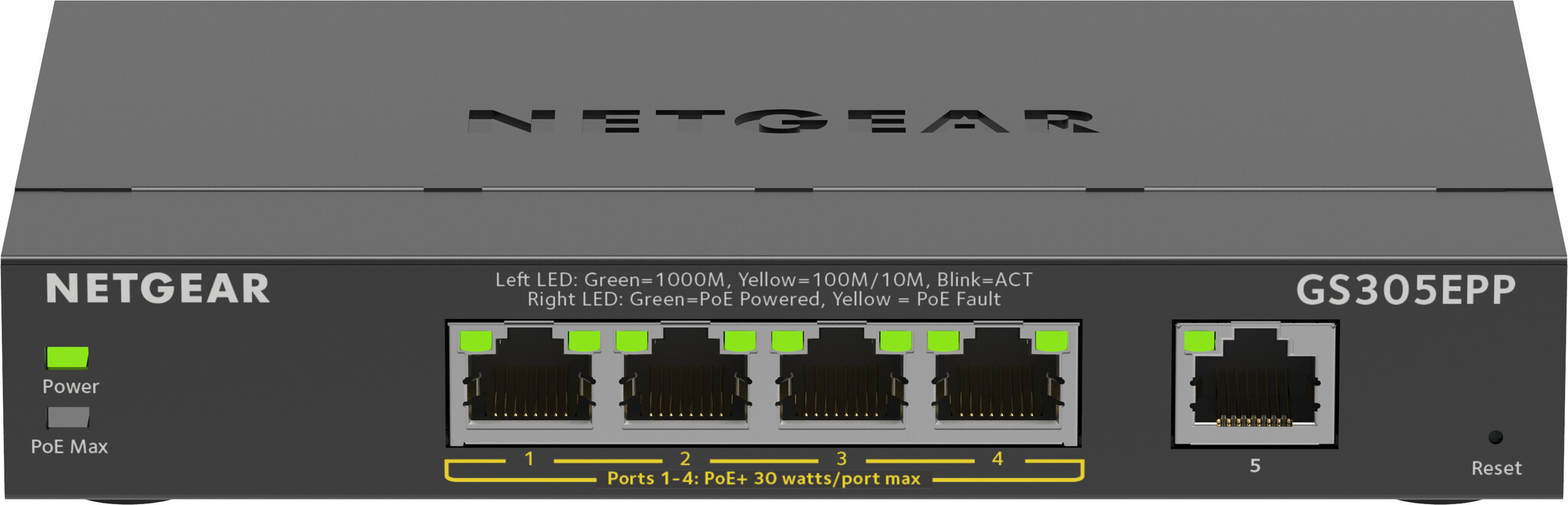 Netgear NETGEAR 5-Port Gigabit Ethernet High-Power PoE+ Plus Switch (GS305EPP)