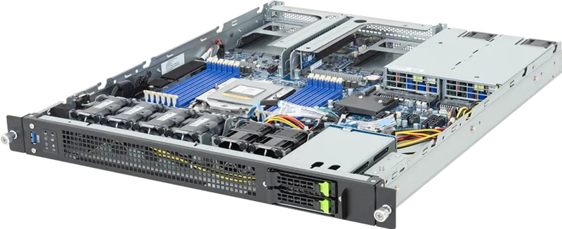 Gigabyte GIGABYTE E163-Z34-AAH1 AMD SoC Socket SP5 Rack (1U) Zwart, Staal