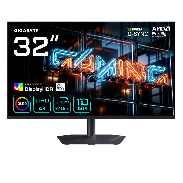 Gigabyte GIGABYTE MO32U24 computer monitor 80 cm (31.5") 3840 x 2160 Pixels 4K Ultra HD QD-OLED Zwart
