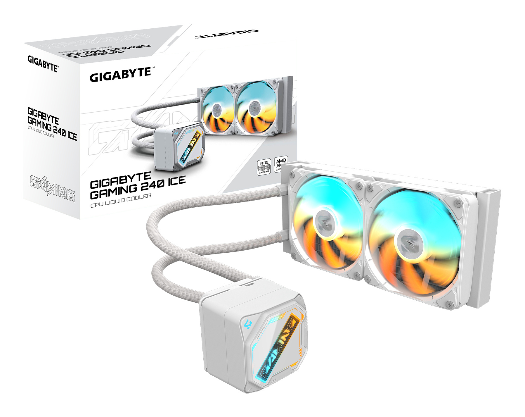 Gigabyte GIGABYTE GAMING 240 ICE Processor Alles-in-één vloeistofkoeler 12 cm Wit