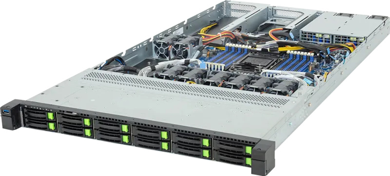 Gigabyte GIGABYTE R164-SG5-AAV1 server barebone LGA 4710 Rack (1U) Zwart, Staal