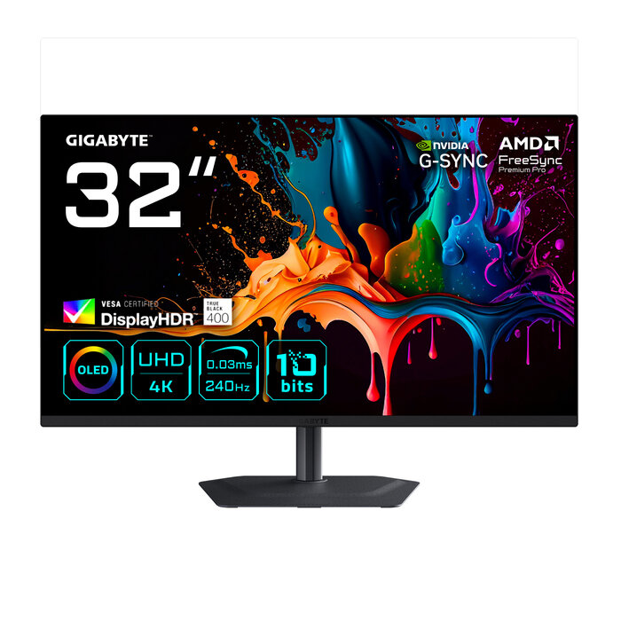 Gigabyte GIGABYTE MO32U2 computer monitor 80 cm (31.5") 3840 x 2160 Pixels 4K Ultra HD QD-OLED Zwart