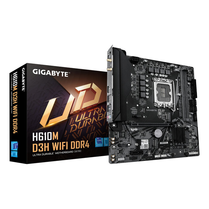 Gigabyte GIGABYTE H610M D3H WIFI DDR4 moederbord Intel H610 LGA 1700 micro ATX