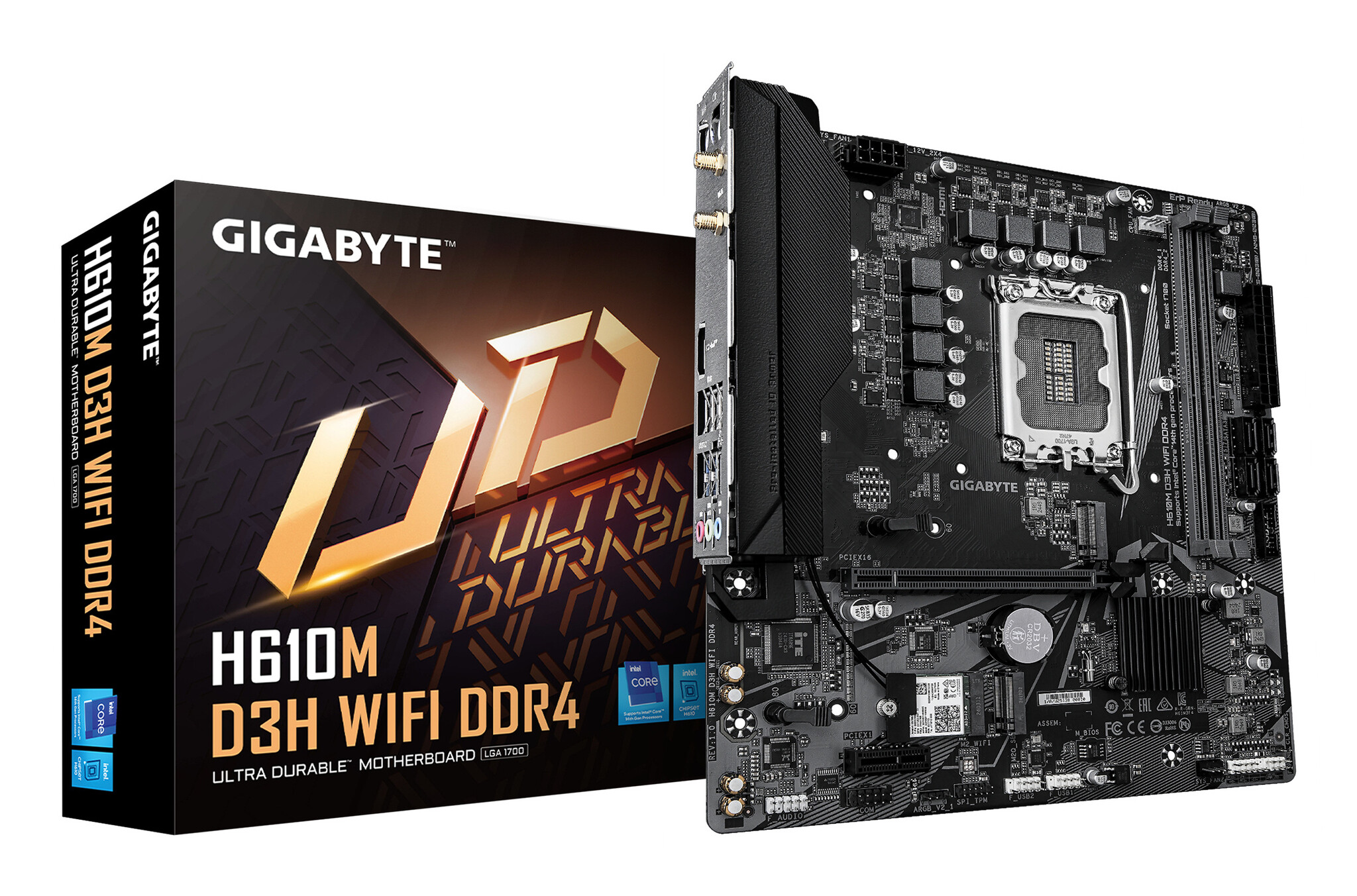 Gigabyte GIGABYTE H610M D3H WIFI DDR4 moederbord Intel H610 LGA 1700 micro ATX