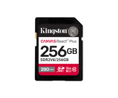 Kingston Kingston Technology 256GB Canvas React Plus SDXC UHS-II 280R/150W U3 V60 voor Full HD/4K