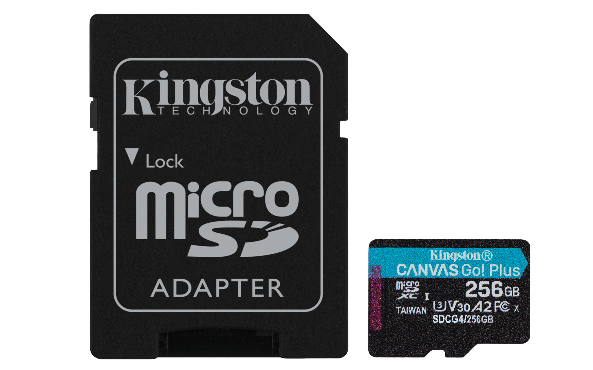 Kingston Kingston Technology 256GB microSDXC Canvas Go! Plus Gen4 200MB/s A2 U3 V30 kaart + adapter