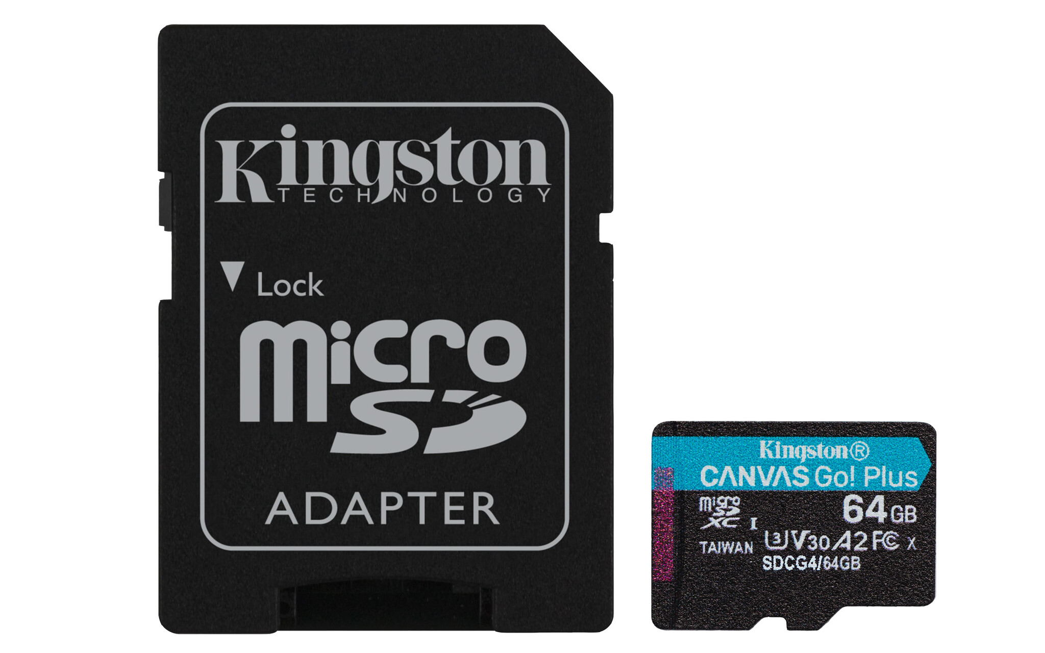 Kingston Kingston Technology 64GB microSDXC Canvas Go! Plus Gen4 200MB/s A2 U3 V30 kaart + adapter