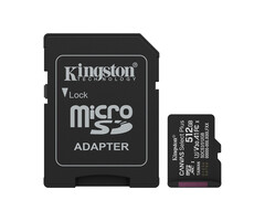 Kingston Kingston Technology 512GB microSDXC Canvas Select Plus Gen3 150MB/s A1 kaart + adapter